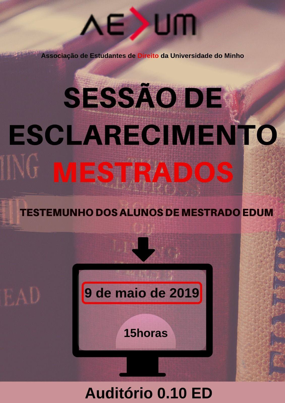 Read more about the article Sessão de Esclarecimentos de Mestrados
