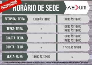 Read more about the article Horário de Sede Provisório