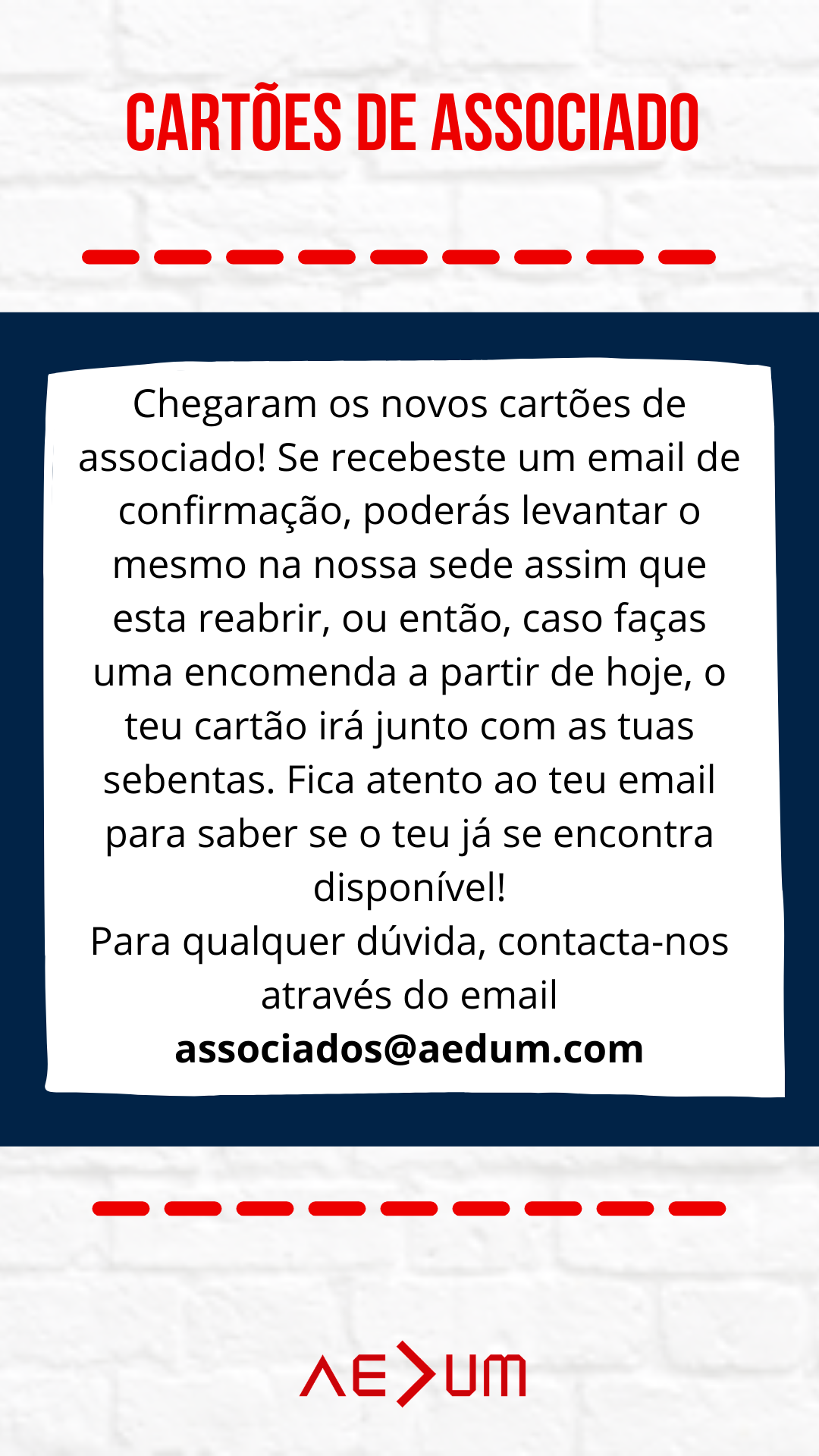Read more about the article Novos Cartões de Associado